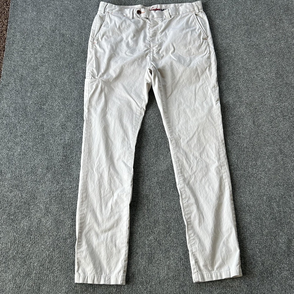 Robert Graham Ripling‎ Pants Mens 36x33 White Pima Cotton Slim Chino Stretch